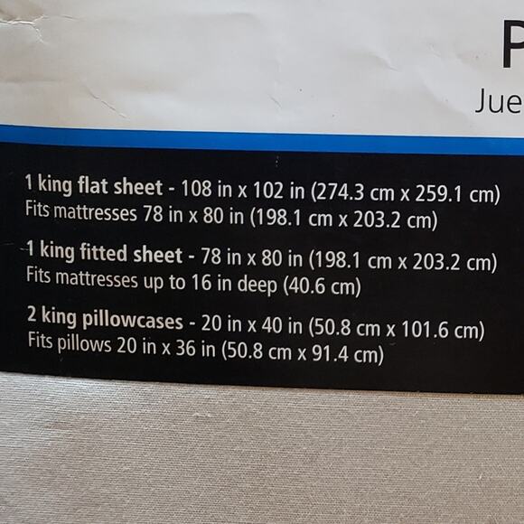 Mainstays Percale King sheet set 200 thread count new no pillow cases light gray - Picture 5 of 7